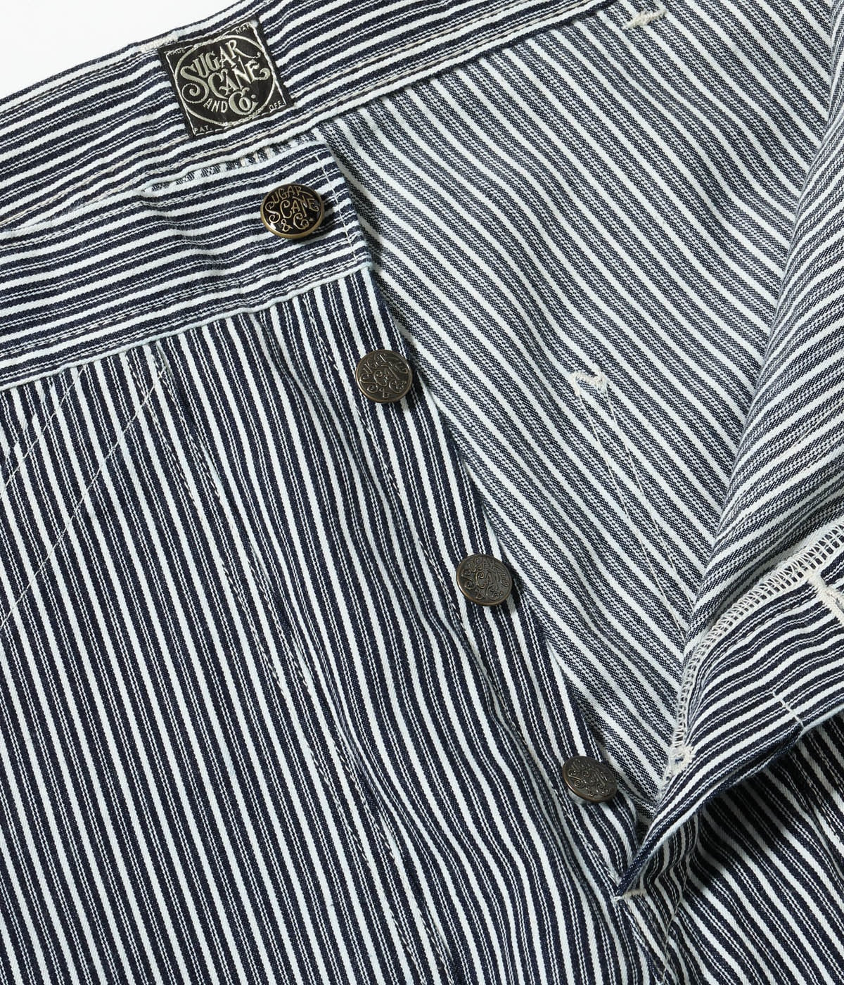 Fiction Romance 6oz. Indigo Stripe Double Knee Shorts
