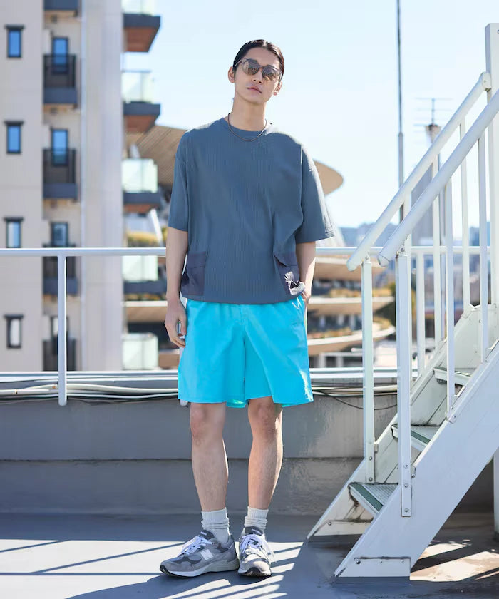 Nylon Medium Length Baggy Shorts