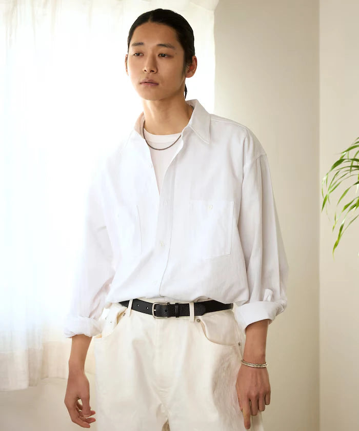 Oversized Classic Regular Collar Chambray Shirt Long Sleeve
