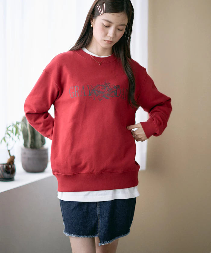 Organic Cotton Animal Logo Print Sweat / CAT / Relaxed Fit / French Terry Sweat