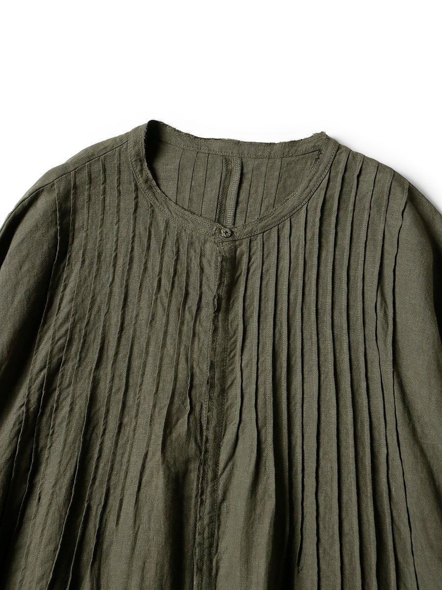 French Linen Pintuck Oki F Dress