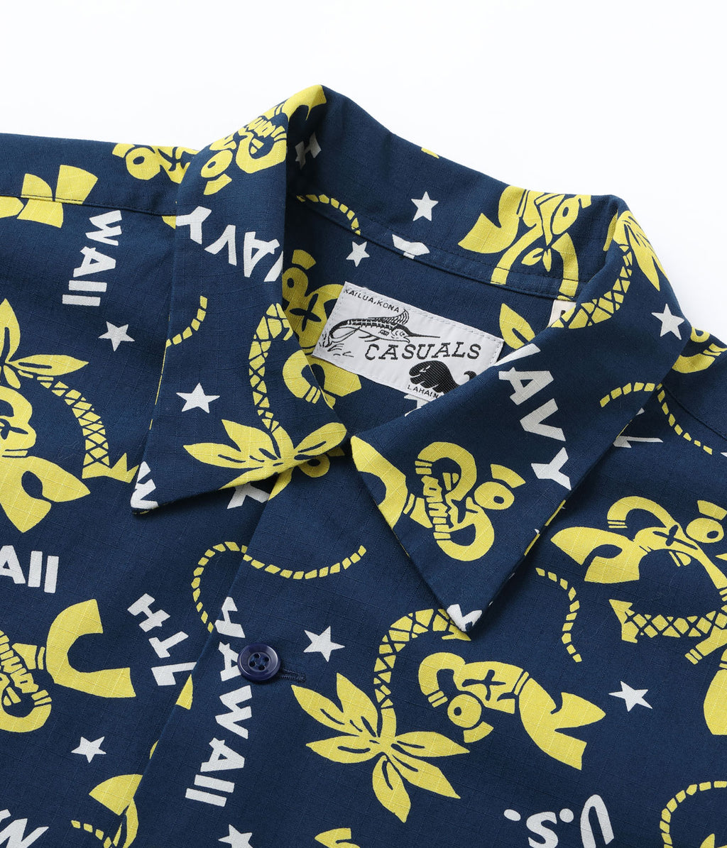COTTON RIPSTOP OPEN SHIRT “SAILOR MOKU STARS”