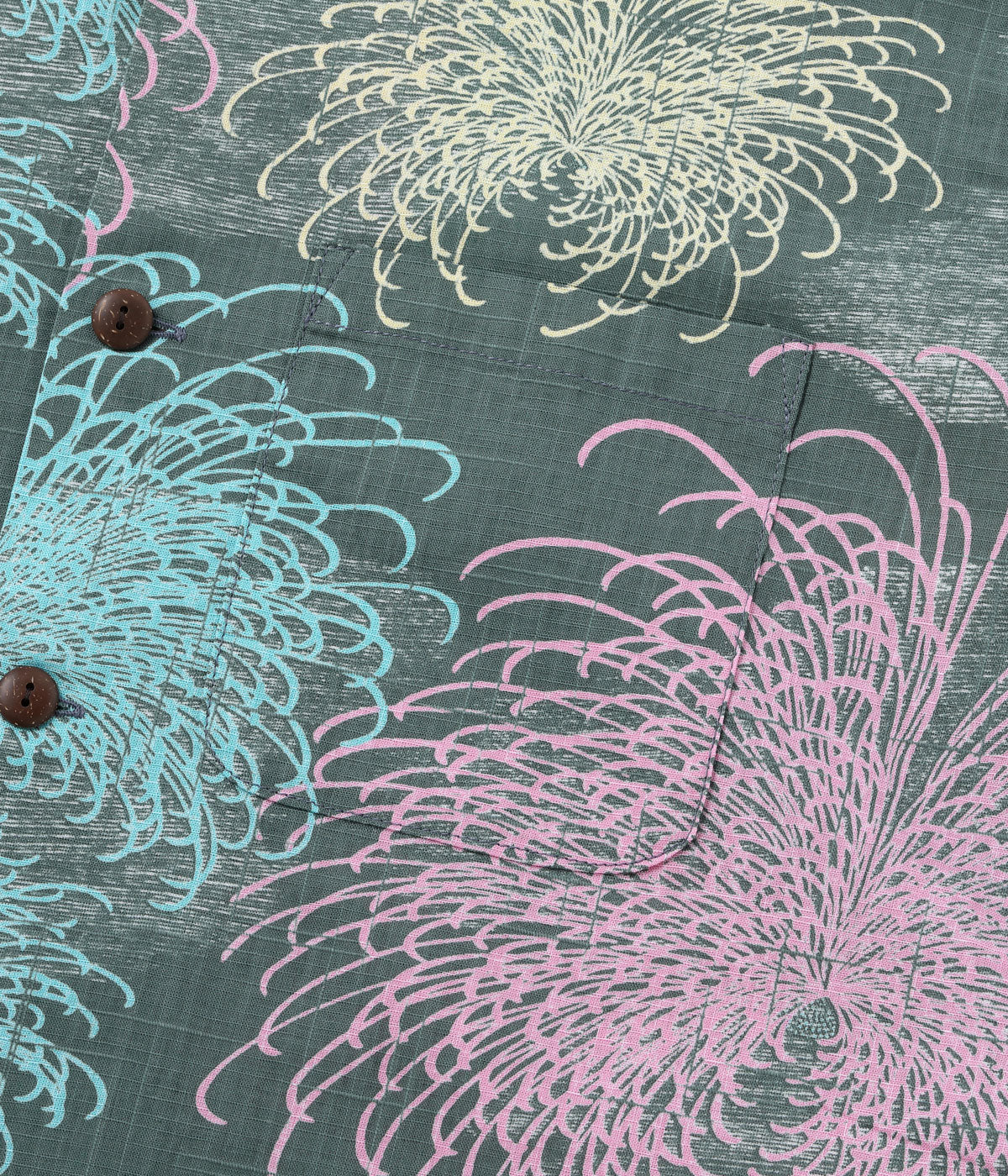 Cotton Linen Slubyarn Hawaiian Shirt 'Chrysanthemum'