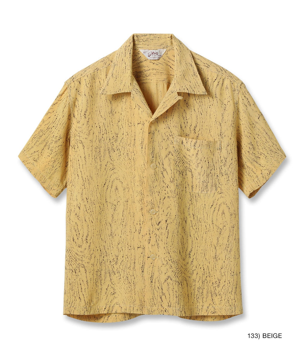 HIGH DENSITY RAYON OPEN SHIRT “WOOD GRAIN”