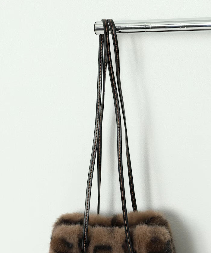 Faux Fur Animal Drawstring Bag
