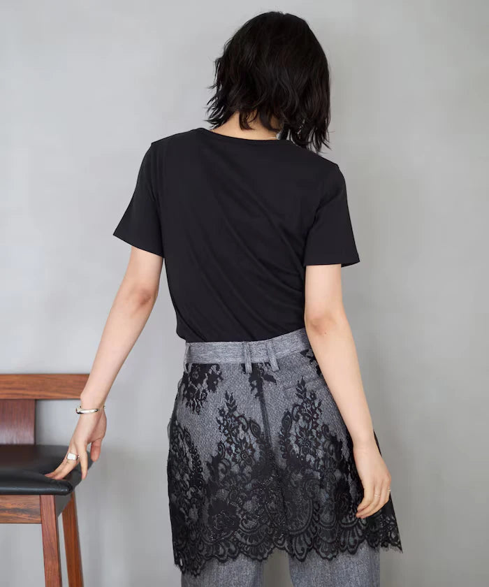 Many Button Cotton Modal Short Sleeve T-Shirt