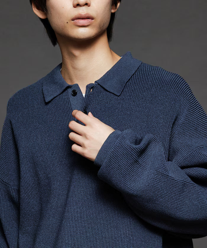Relaxed Fit Cable Knit Polo Color Knit [Limited Release]