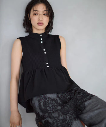 Japan Made Whole Garment Peplum Vest