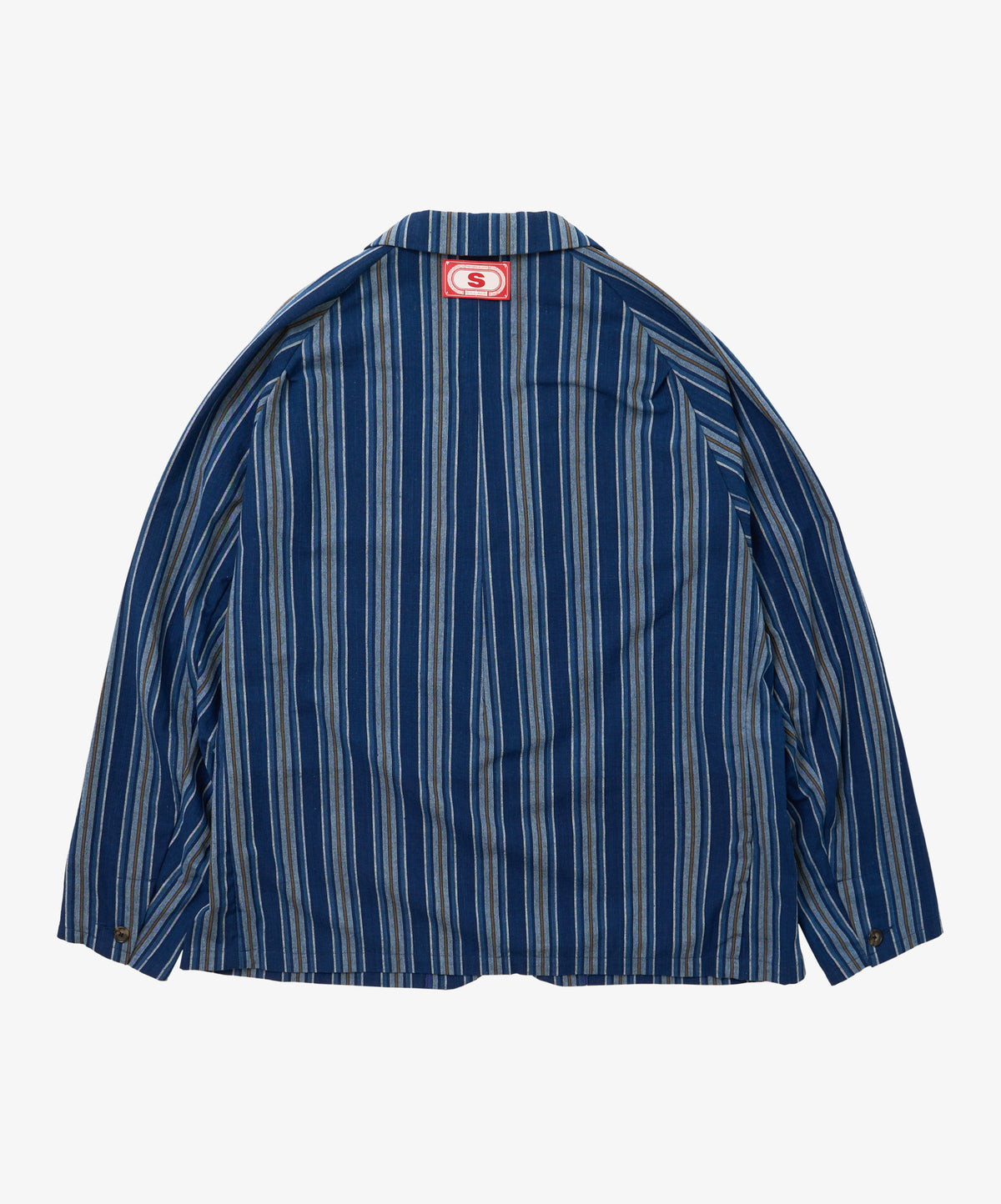 bingo kasuri veste two button yellow navy stripe