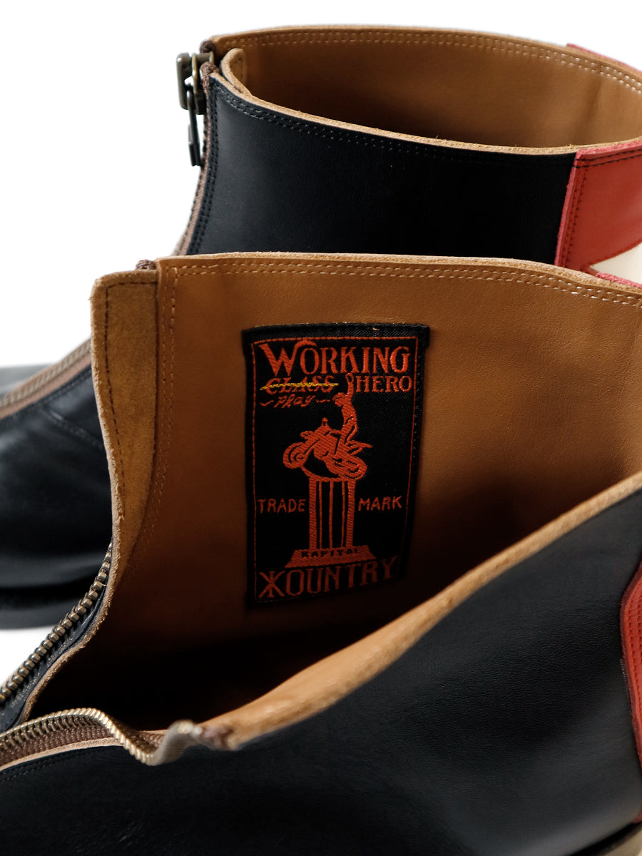 Leather ZIP UP Cafe Race Frisco Boots