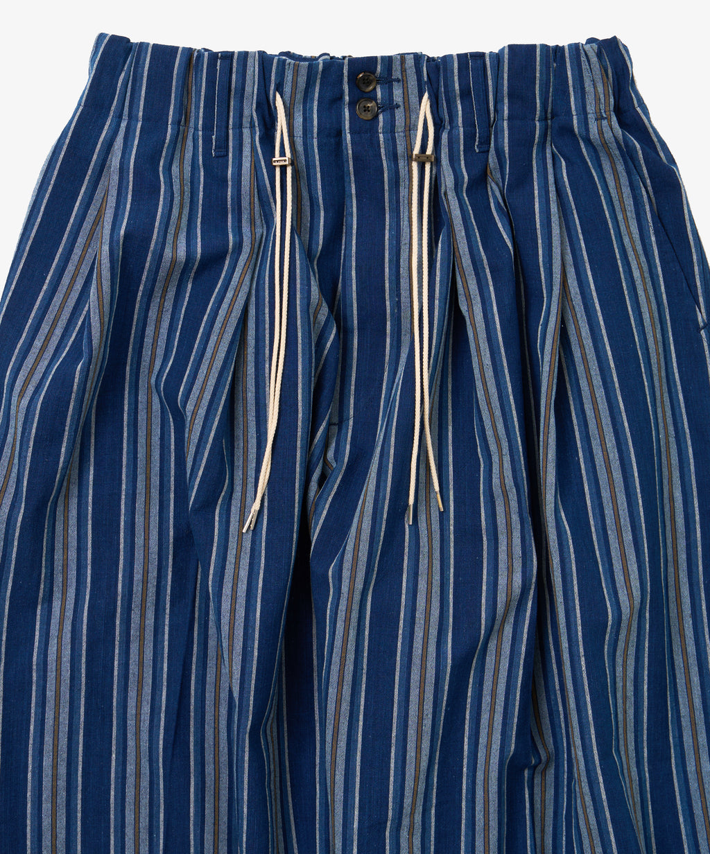 bingo kasuri circular pants yellow navy stripe