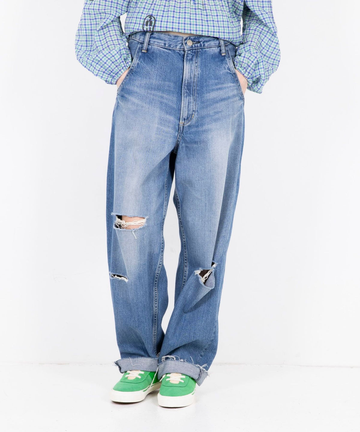 Resize Denim Straight Pants