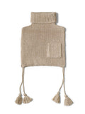 7G Wool Ribbed High Neck Bib Poncho