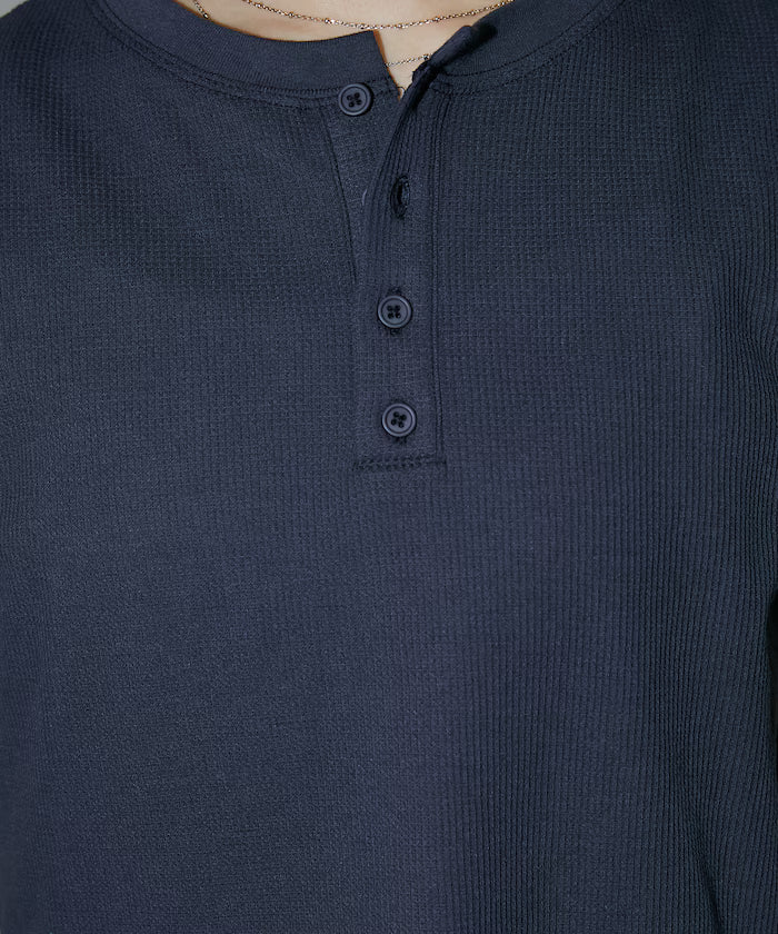 Light Waffle Henley Neck T-Shirt Limited Edition