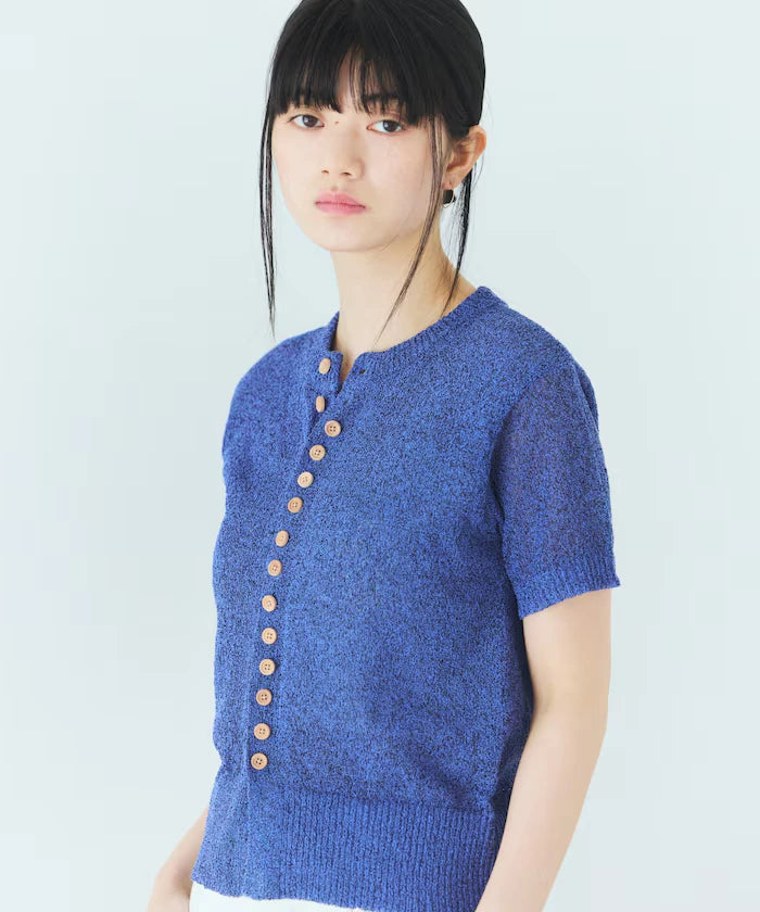 Wood Button Boucle Cardigan