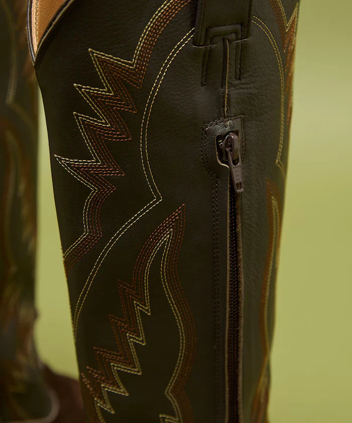 Long western boots/real leather long western boots