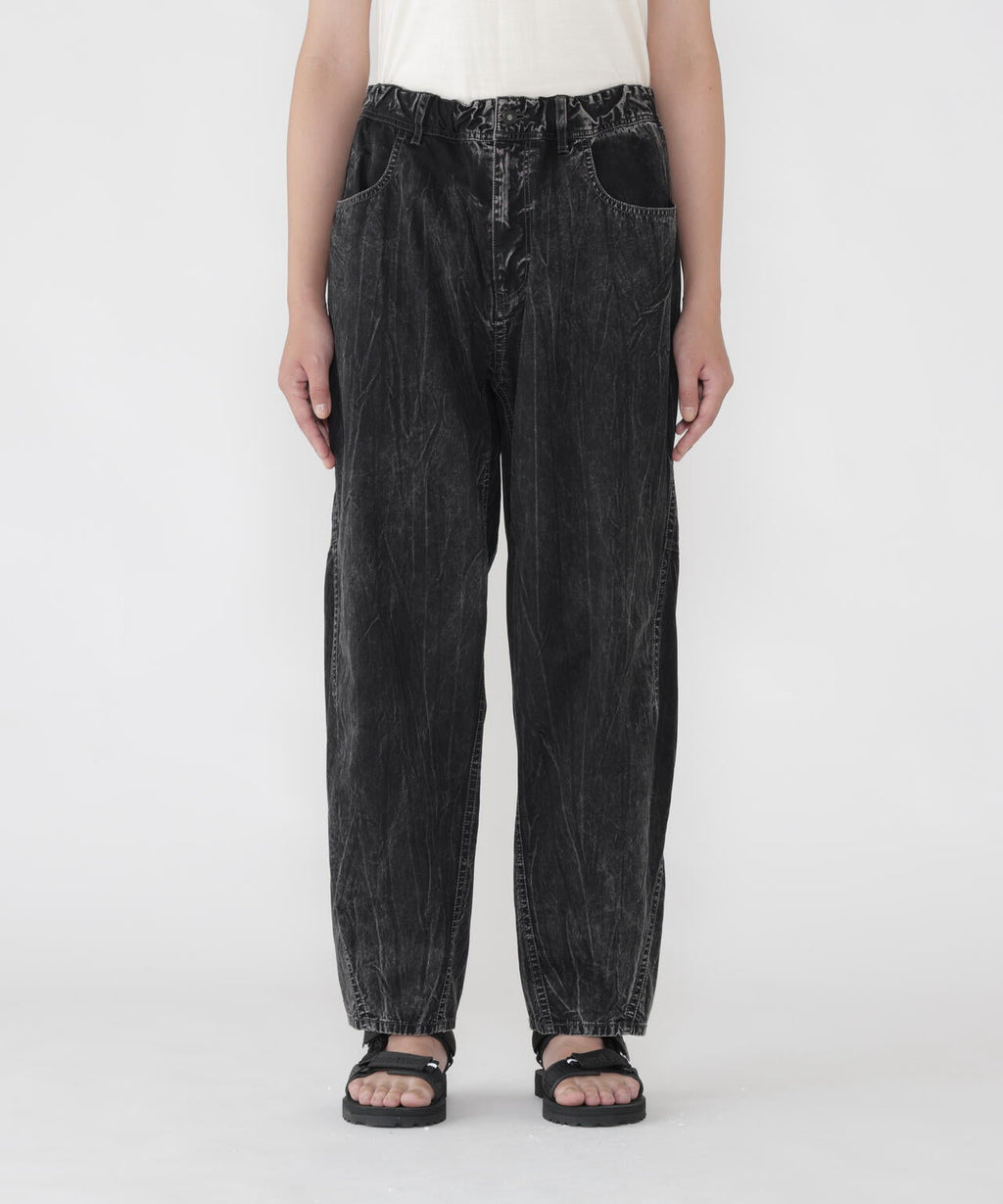 bleach twill wide pants