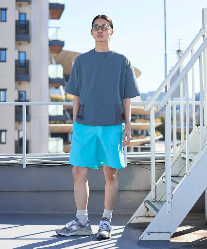 Nylon Medium Length Baggy Shorts