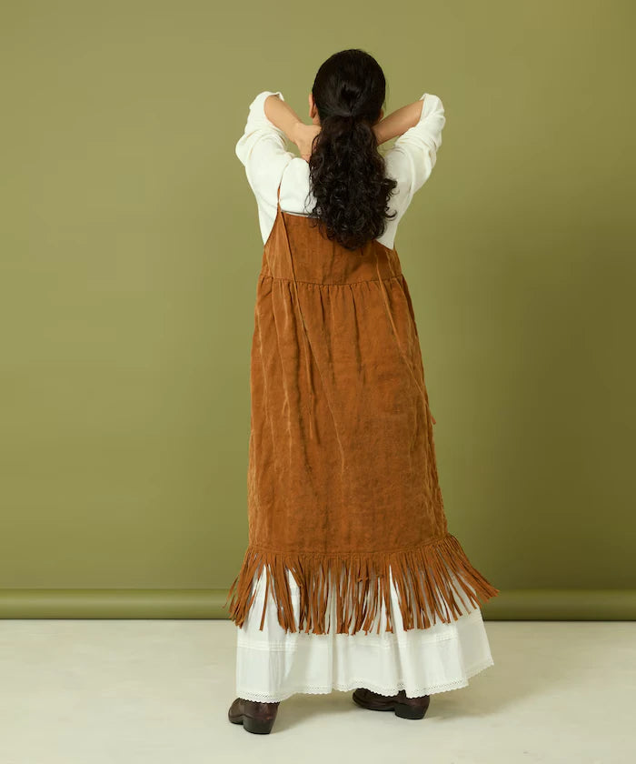 Fade-Processed Fringe Mini Dress