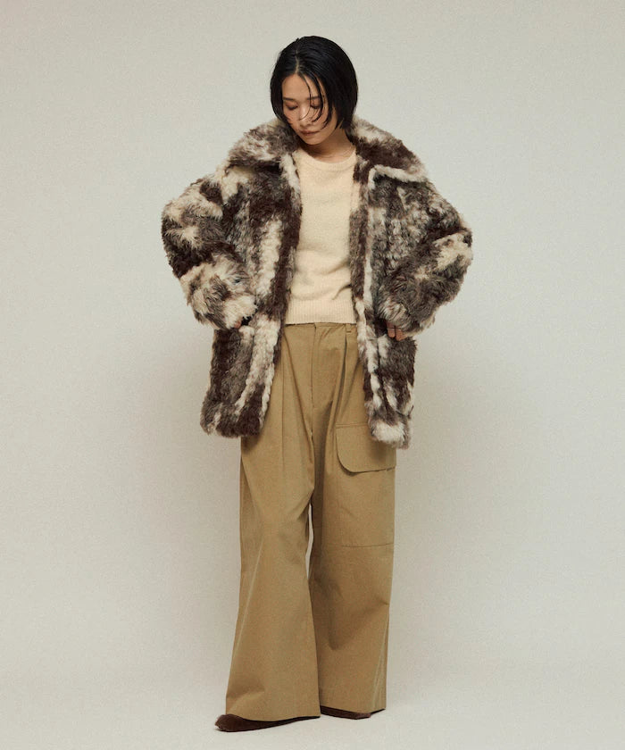 Fake Fur Mid-Length Coat / Fur Coat
