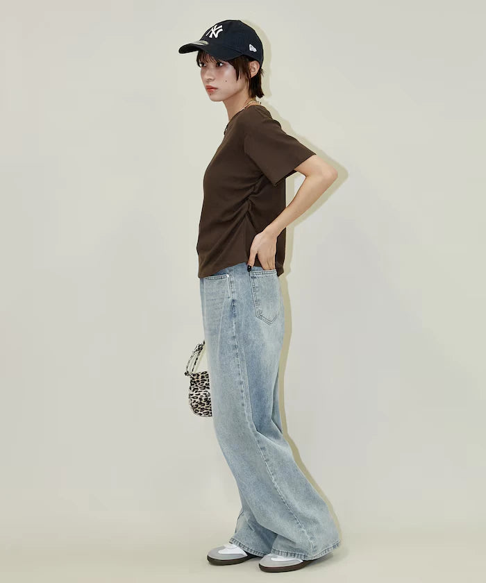 Light Waffle Waist Shirring T-Shirt Limited Edition