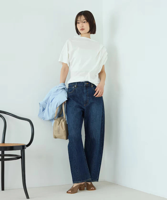 Organic Cotton Asymmetrical Draped Top