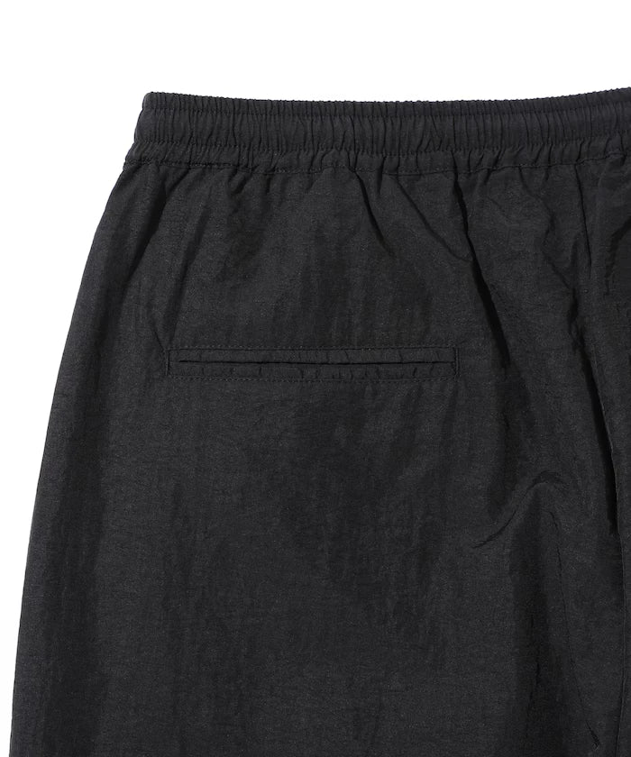 Wide Straight Nylon Track Pants / Tapered Silhouette Easy Nylon Pants