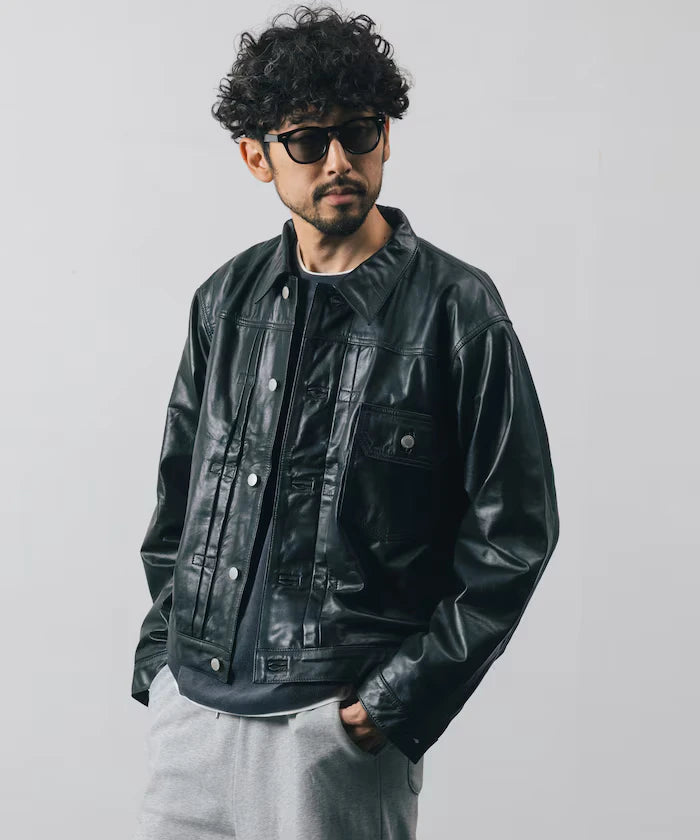 Leather Jacket TYPE-1 / Water-Repellent Leather / Cowhide