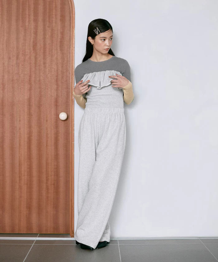 Organic Cotton 2WAY Bear Frill All-in-One / Inside Fleece Sweat