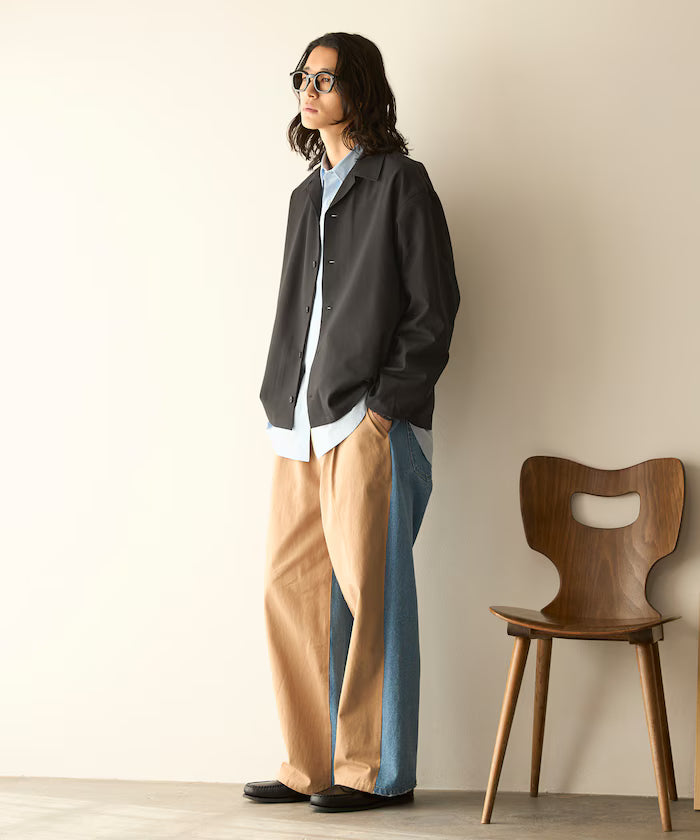 Functional Material Oversized CPO Shirt & Wide Easy Pants Setup / Washable / UV Cut / Quick Dry / Contact Cooling