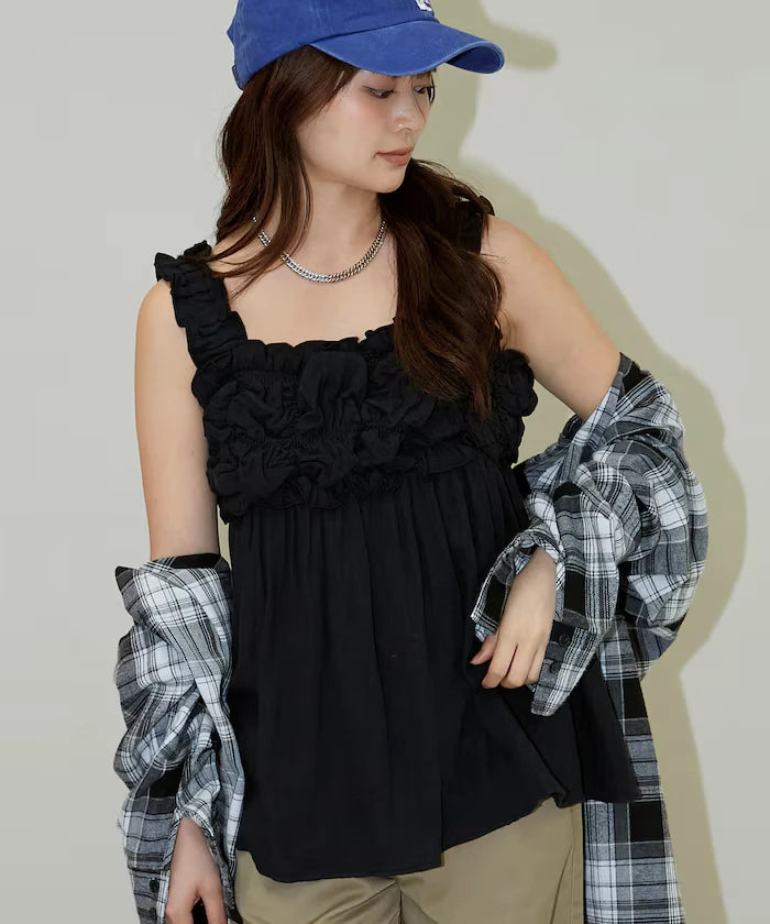 Double Gauze Gathered Camisole Blouse Limited Edition