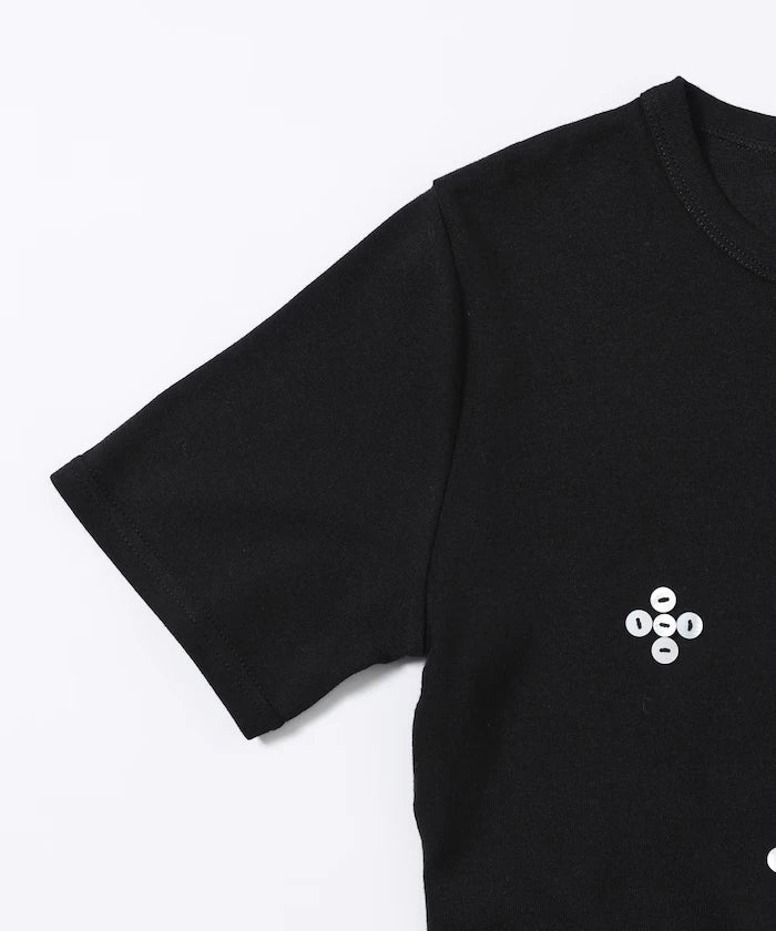 Shell Button Flower Motif Cotton Modal T-Shirt