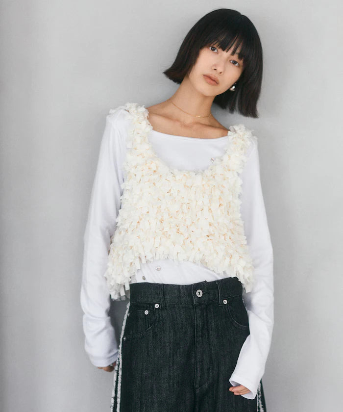 Tape Yarn Hand Knitted Bustier