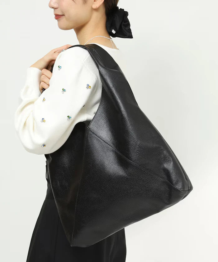 Triangle Leather Marche Bag