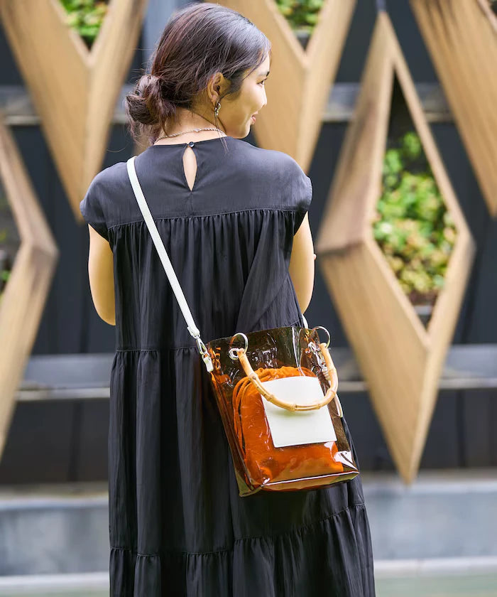 2way Bamboo Handle PVC Bag