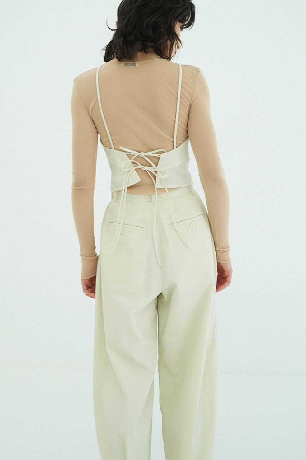 WOOL NYLON TUCK DRAPE CAMISOLE