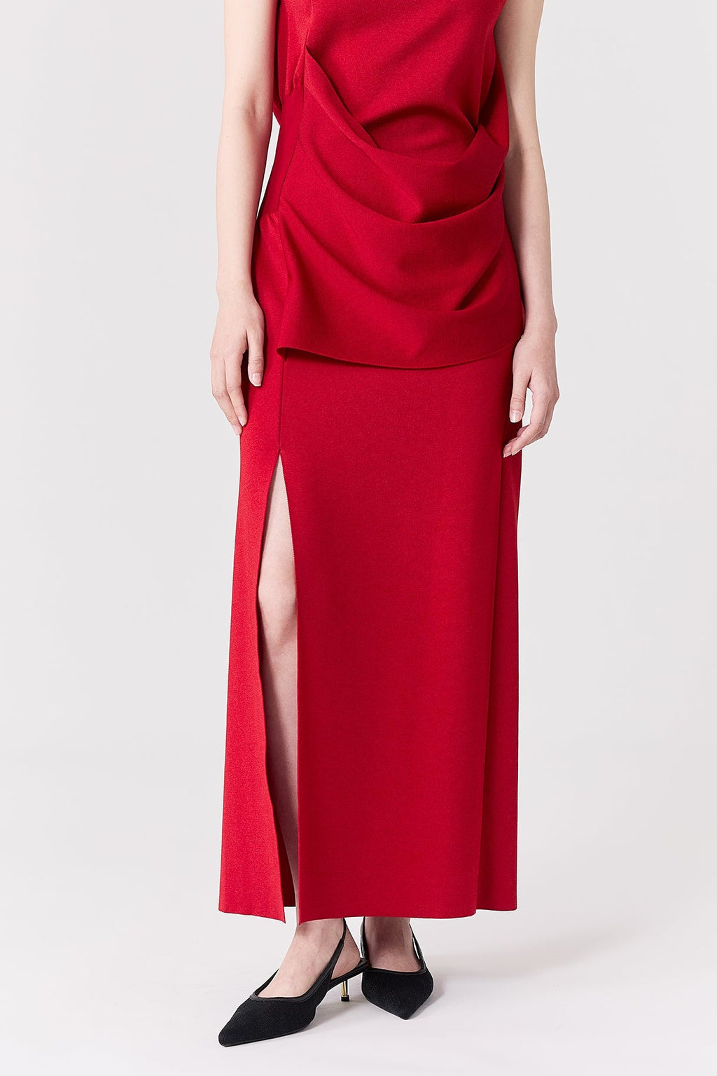 AC MILAN DRAPED SLEEVELESS DRESS