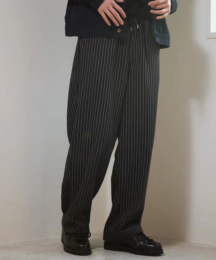 Spindle Stripe Easy Wide Pants / Compatible with Setup