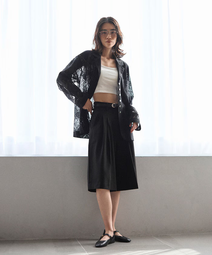 [February 12 12:00 Release] Panel Lace Shirt Jacket / Compatible with Setup