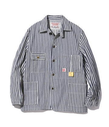 HEADLIGHT × FICTION ROMANCE NOS 7oz. 1 / 4" INDIGO STRIPE WORK COAT