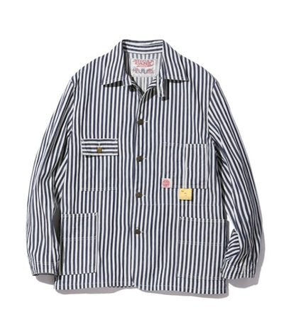 HEADLIGHT × FICTION ROMANCE NOS 7oz. 1 / 4" INDIGO STRIPE WORK COAT