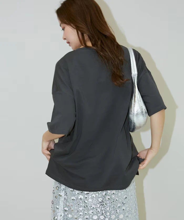 Flower Nuance Art Box Print Big Silhouette T-Shirt Limited Release
