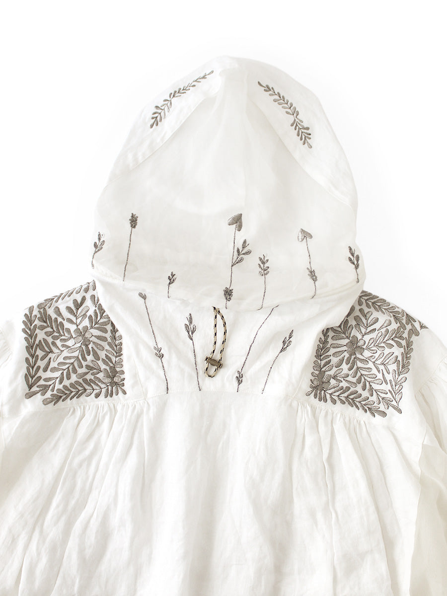 Linen Latvia Embroidery Bag Anorak
