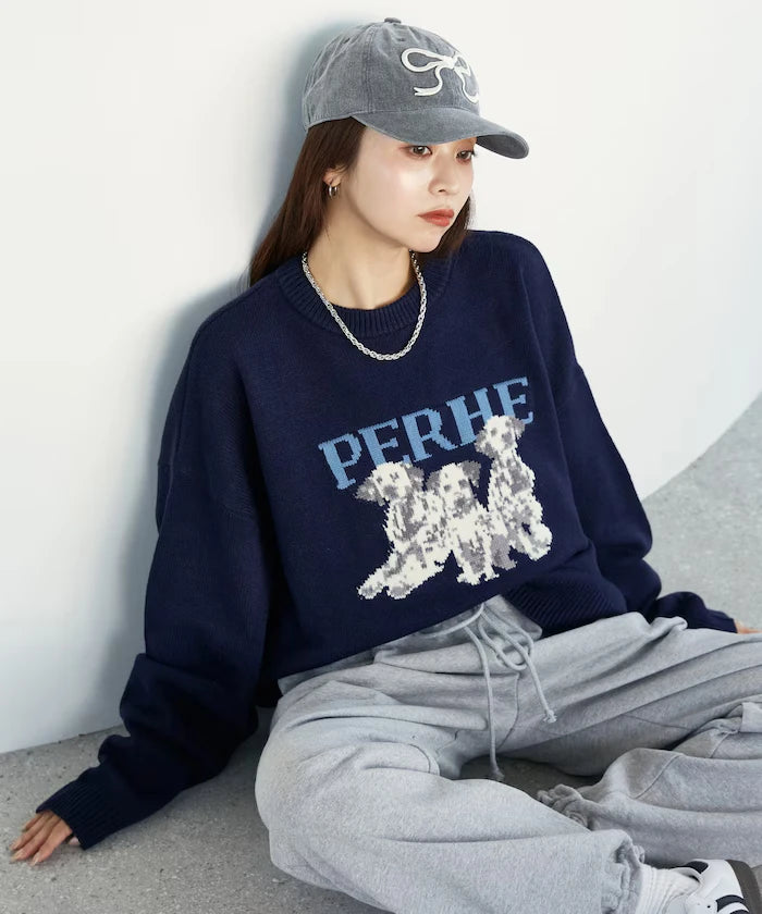 Dalmatian Dog Design Jacquard Knit Limited Edition