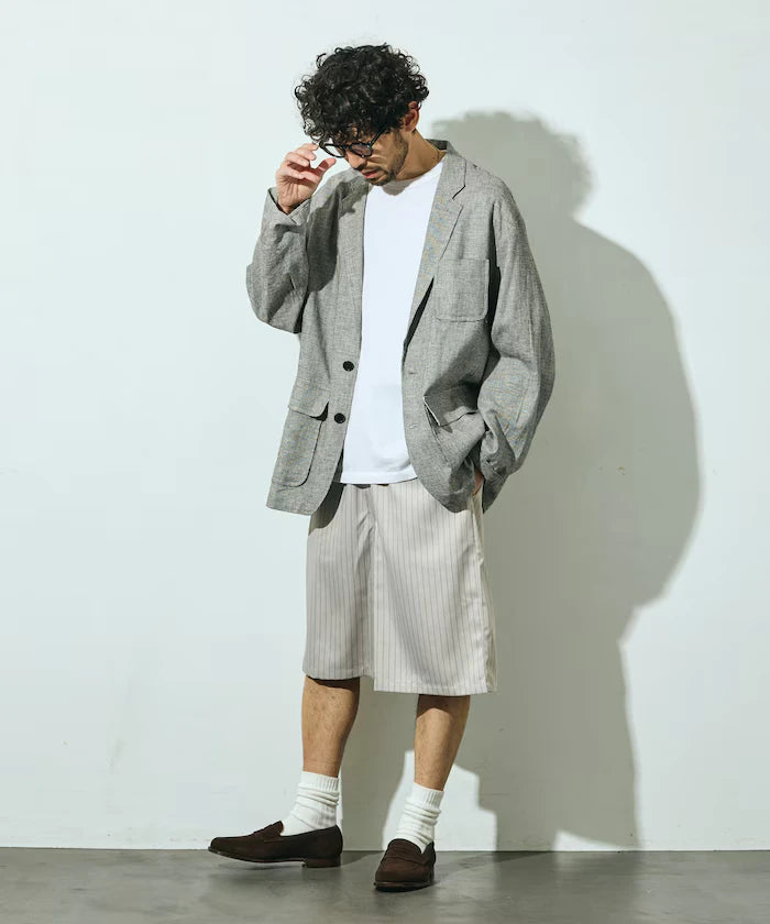 Stripe Easy Wide Shorts / Compatible with Setup