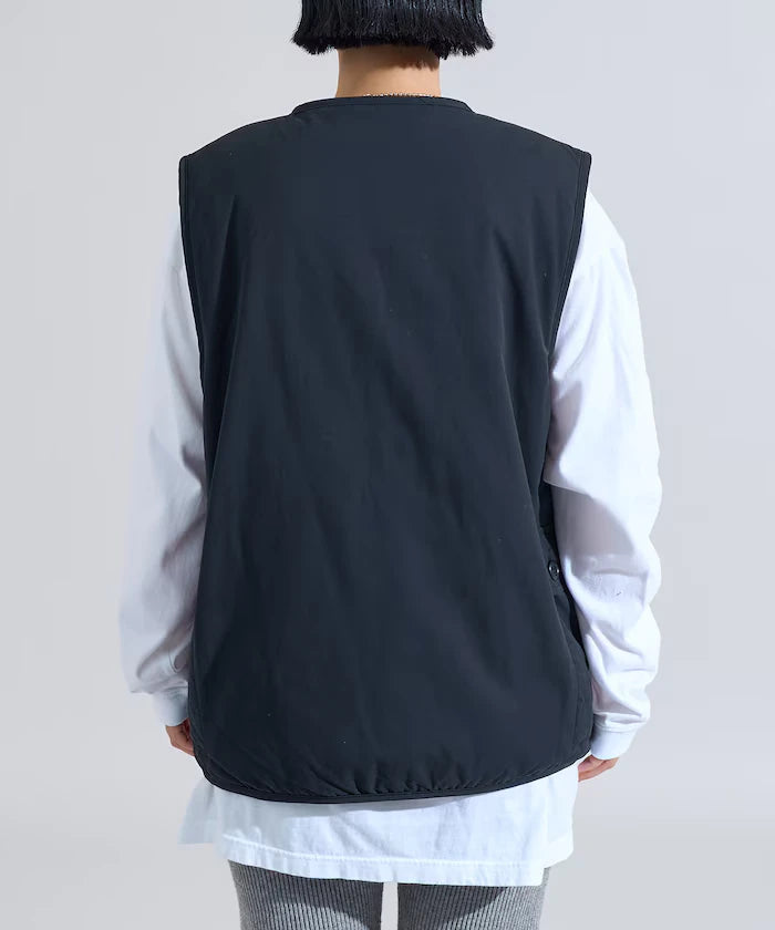 Cotton Nylon Twill Reversible Boa Vest