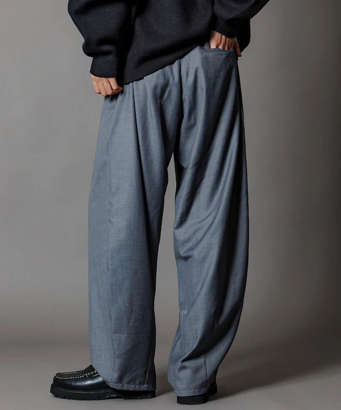 Wide Silhouette Barrel Leg Slacks Pants