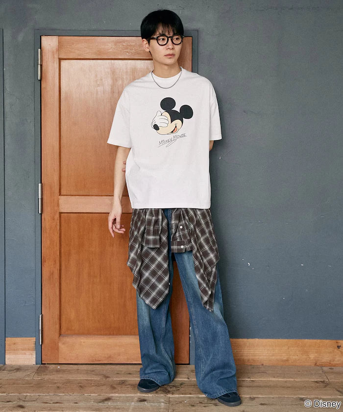 <Functional Material>Mickey Mouse Face T-Shirt Limited Edition