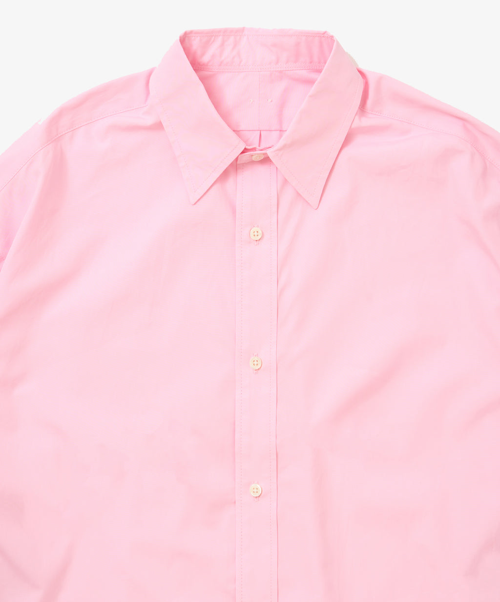 wide shirt with pocket thomas mason pink short sleeve