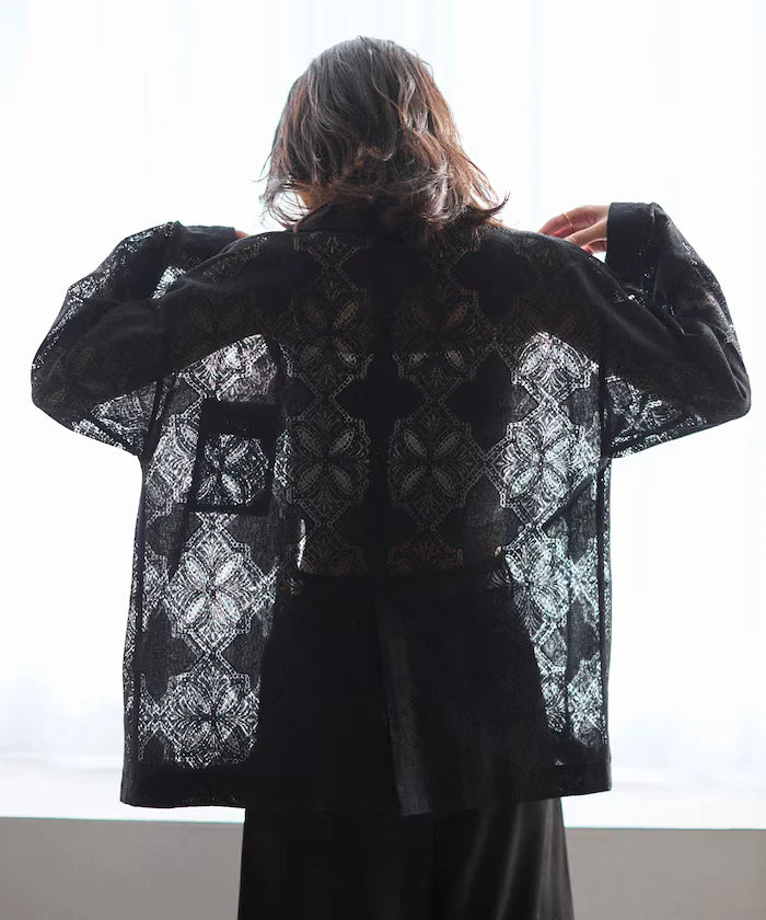 [February 12 12:00 Release] Panel Lace Shirt Jacket / Compatible with Setup